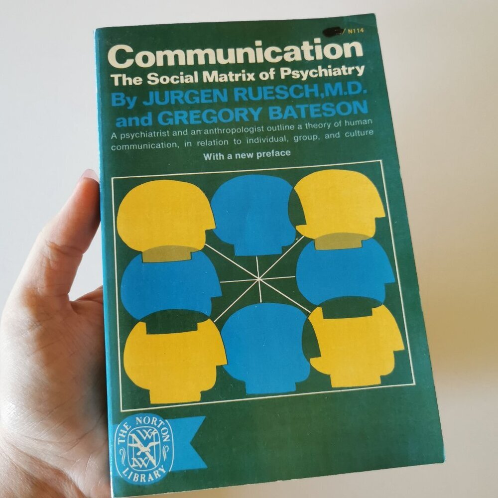 1968 Communication Book Vintage Social Matrix Psychiatry Anthropology Textbook